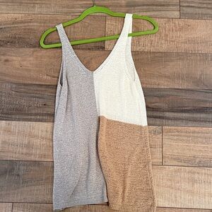 Color Block Knit Tank Top